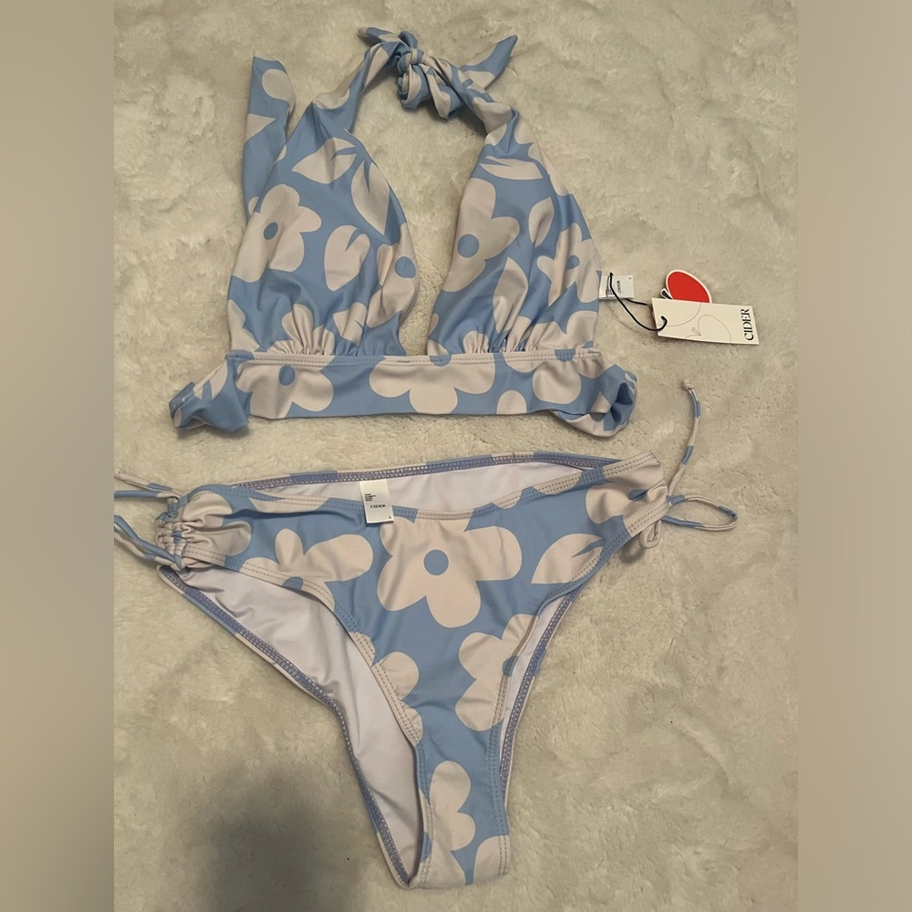 Blue and white bikini. NWT